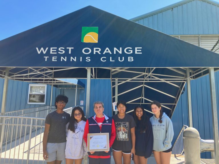 Net Love presents Certificate of Appreciation to West Orange Tennis Club